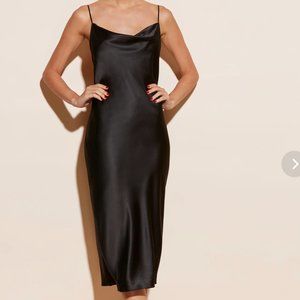 Fleur Du Mal Cowl Neck Silk Slip Dress